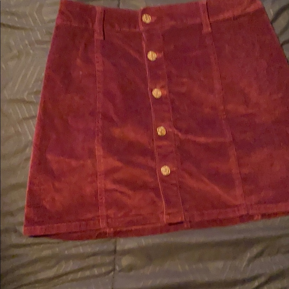 Burgundy high waist skirt